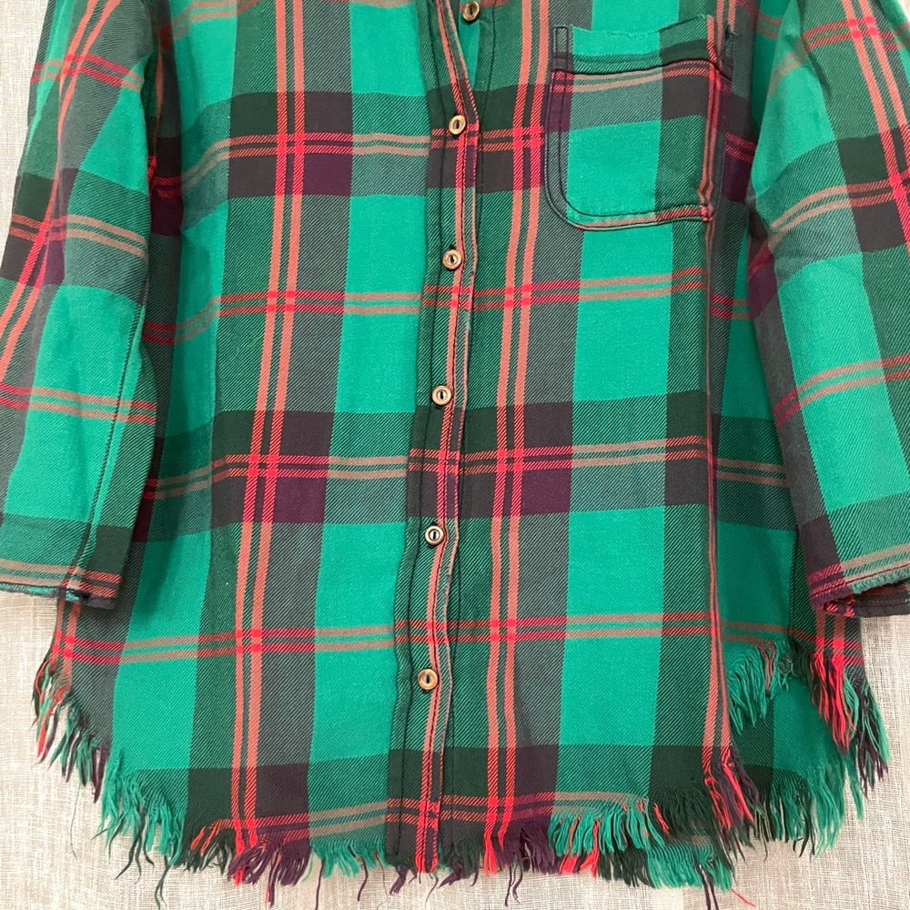 Zara Green & Red Plaid Top - Picture 2 of 5
